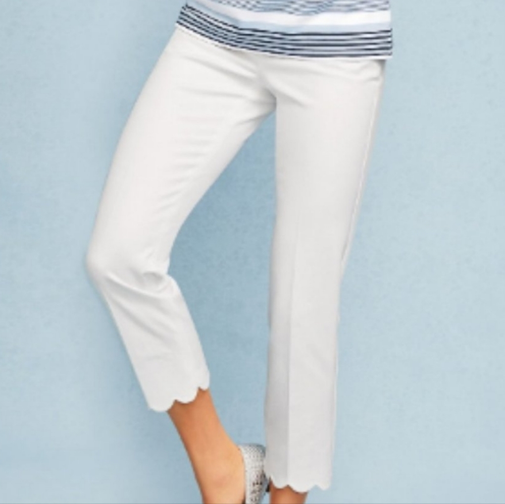 Talbots crop white pants